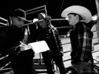 Derick Costa Jr., 10, meets with the event organizers, waiting to see which bulls he will be riding at the final event in the New England Rodeo championship in Norton, MA.